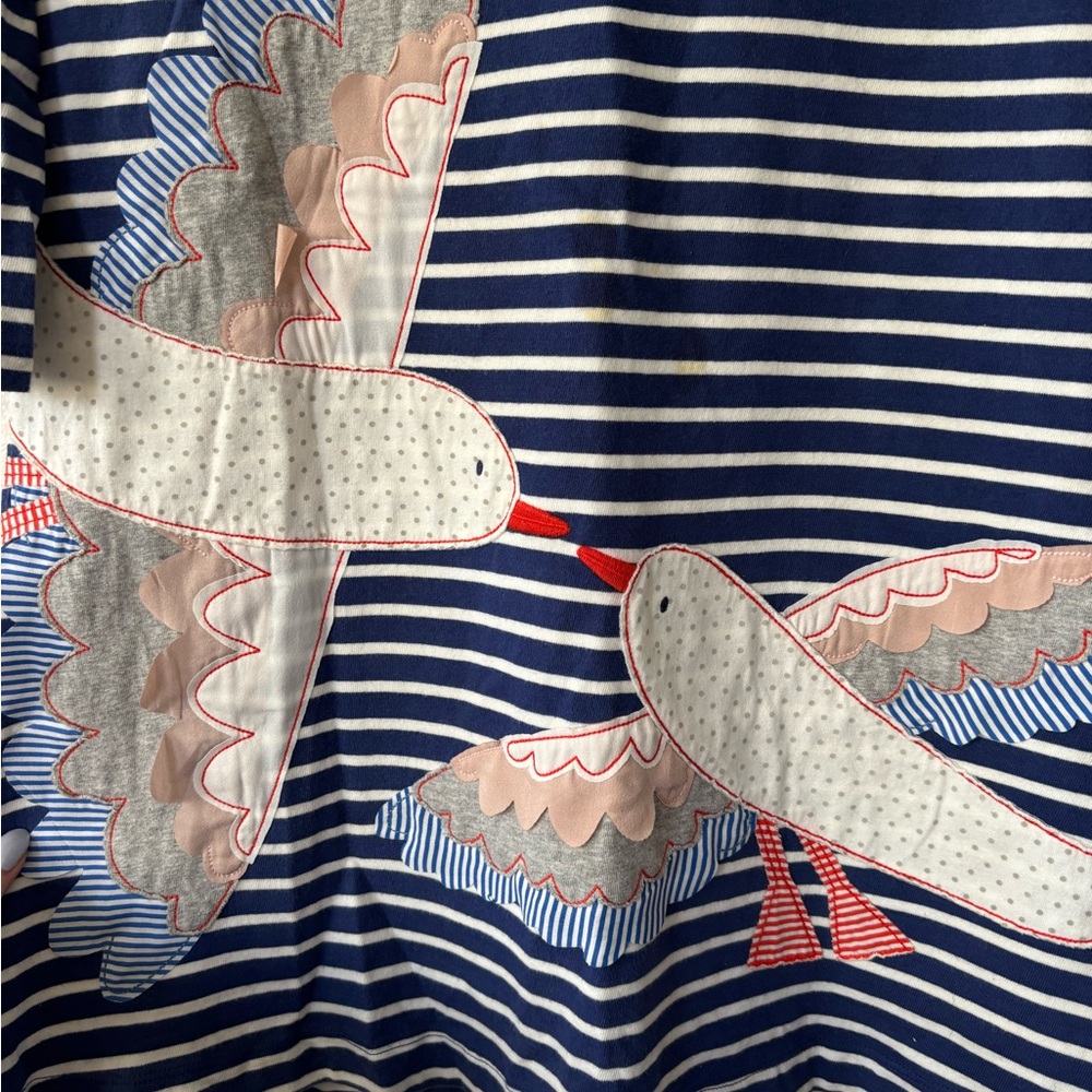 Mini Boden Navy and White Striped Dress - Picture 3 of 4